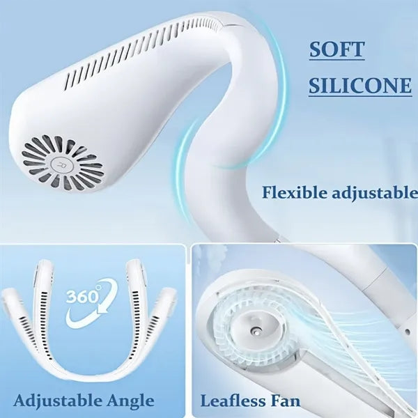 1800mAh Bladeless Neck Fan with 3 Speeds