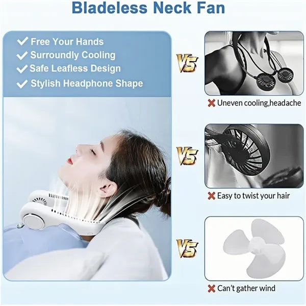 1800mAh Bladeless Neck Fan with 3 Speeds