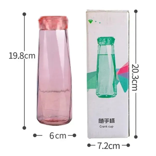 Colored Glass Diamond Cup Portable Drinking Bottle