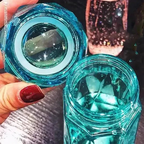 Colored Glass Diamond Cup Portable Drinking Bottle
