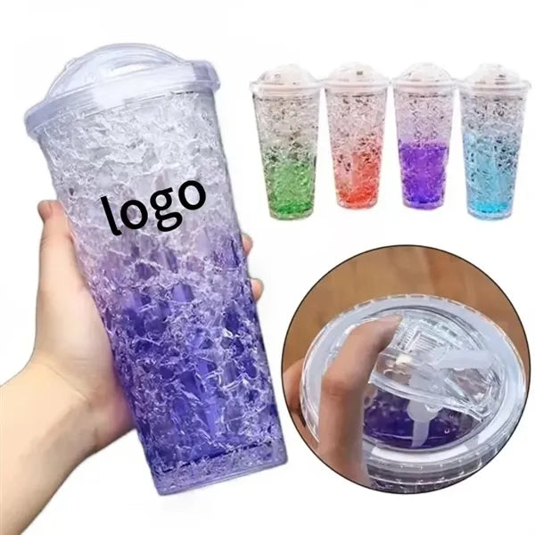 Double Insulated Sliding Lid GelIce Cup Summer Tumbler