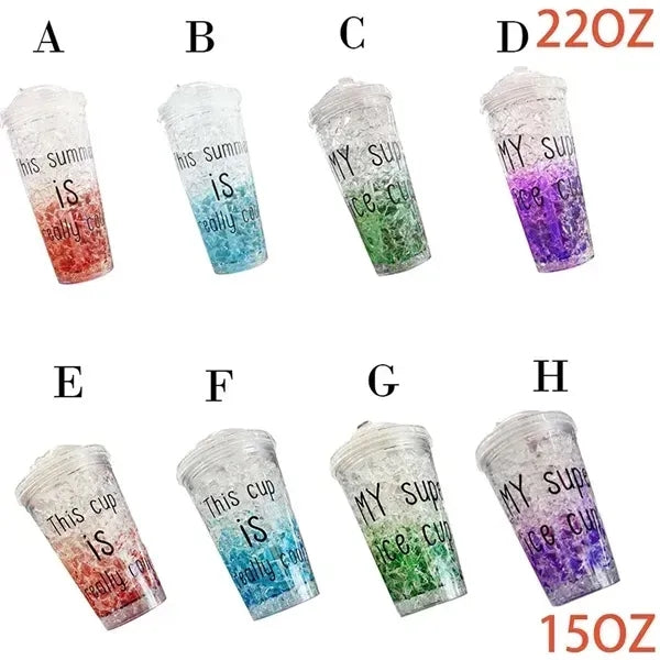 Double Insulated Sliding Lid GelIce Cup Summer Tumbler