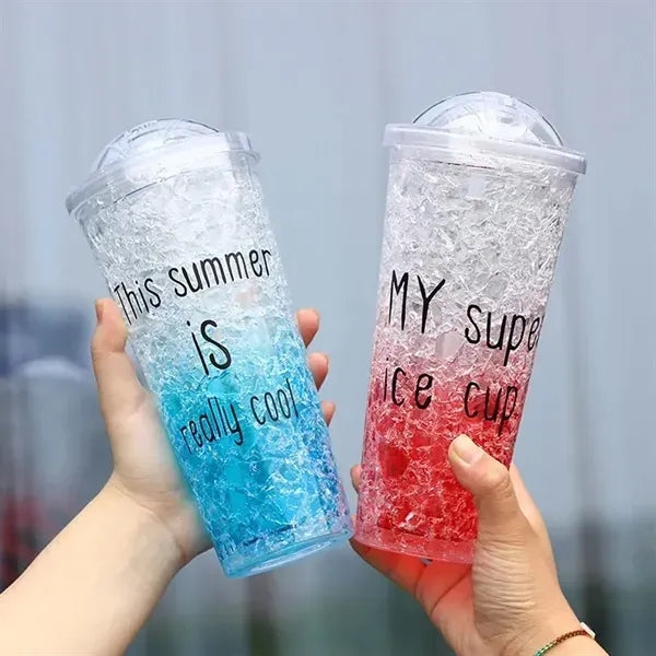 Double Insulated Sliding Lid GelIce Cup Summer Tumbler