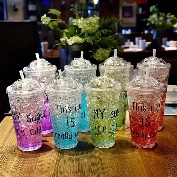 Double Insulated Sliding Lid GelIce Cup Summer Tumbler