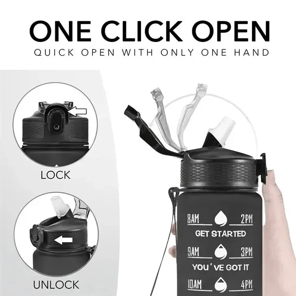 34oz Motivational Water Sport Bottle With Time Marker