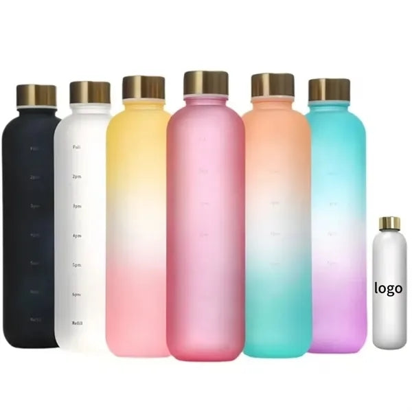 32oz Motivational Water Bottle with Time Marker to Drink