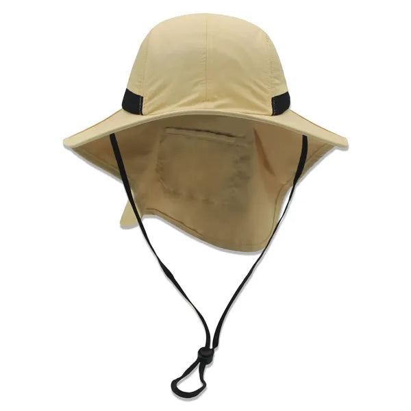 Safari boonie flap back hat with hidden pocket