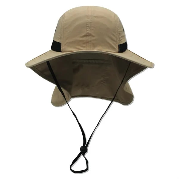 Safari boonie flap back hat with hidden pocket