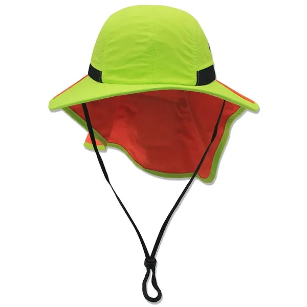 Safari boonie flap back hat with hidden pocket