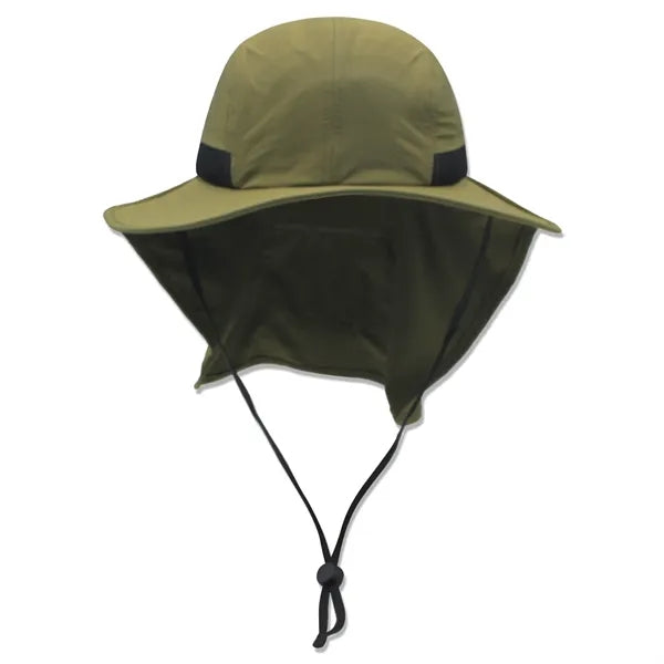 Safari boonie flap back hat with hidden pocket