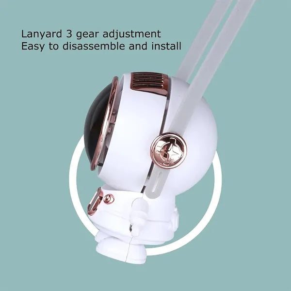 USB Rechargeable Handheld Astronaut Fan With Lanyard