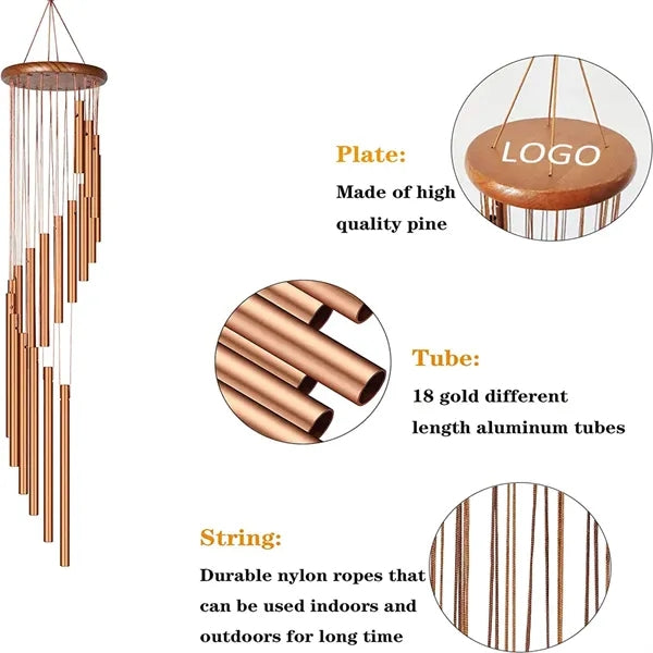 35in Outdoor Wind Chimes with S Hook