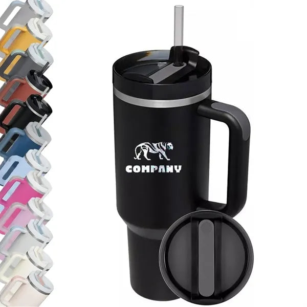 40oz Insulated Tumbler With Handle And Straw Lid
