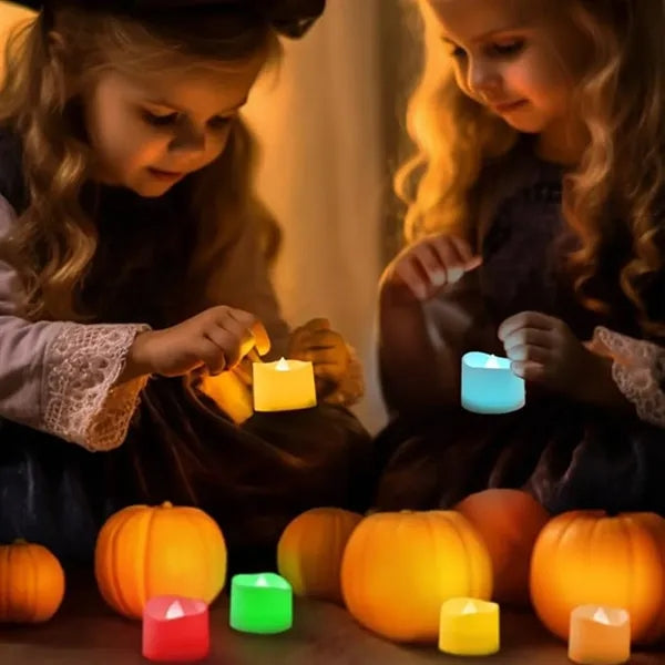 Homemory multi-color LED tea lights: holidays/parties.