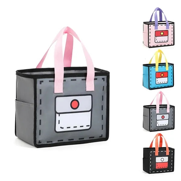 Colorful Cartoon Lunch Box Bag for Women & Kids