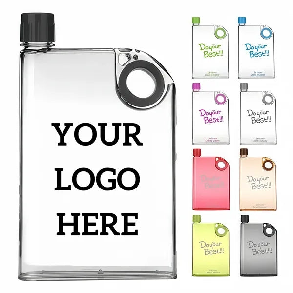 Slim Flat Transparent Water Bottle