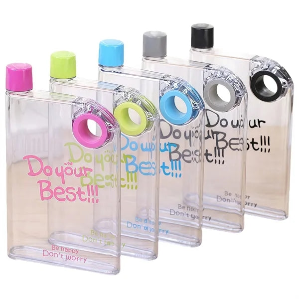 Slim Flat Transparent Water Bottle