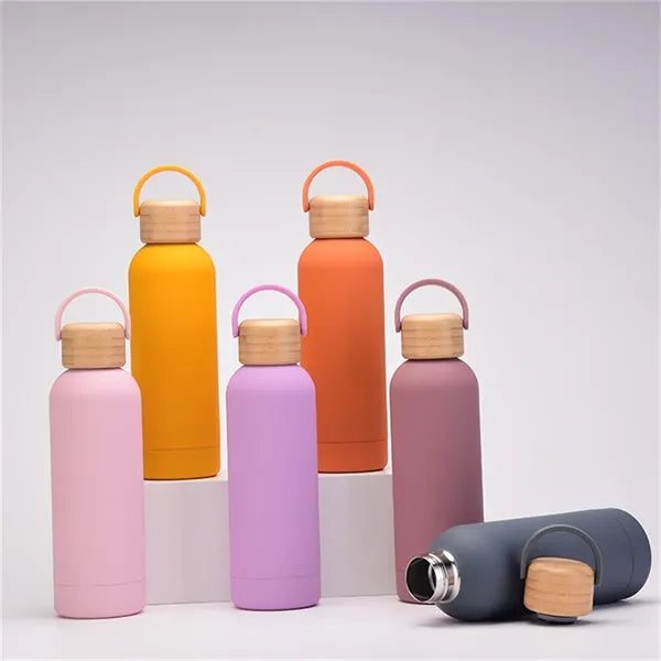 Frosted Insulated Stainless Steel Water Bottle w/ Handle