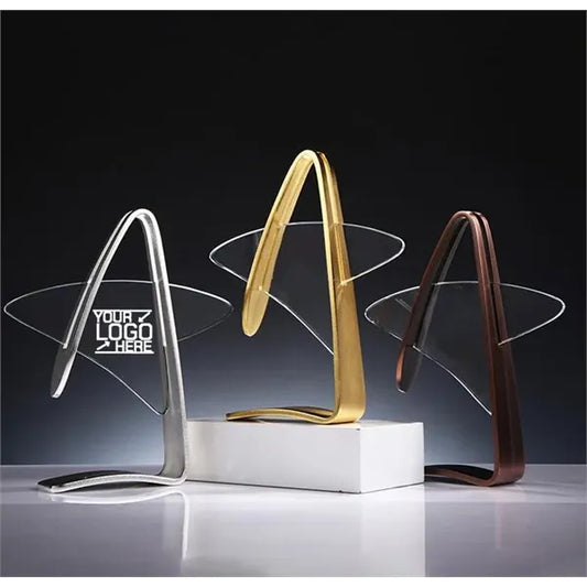 Pentagram Crystal Metal Trophy