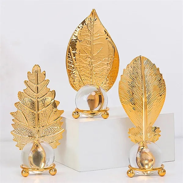 Gold Leaf Crystal Ball Decoration