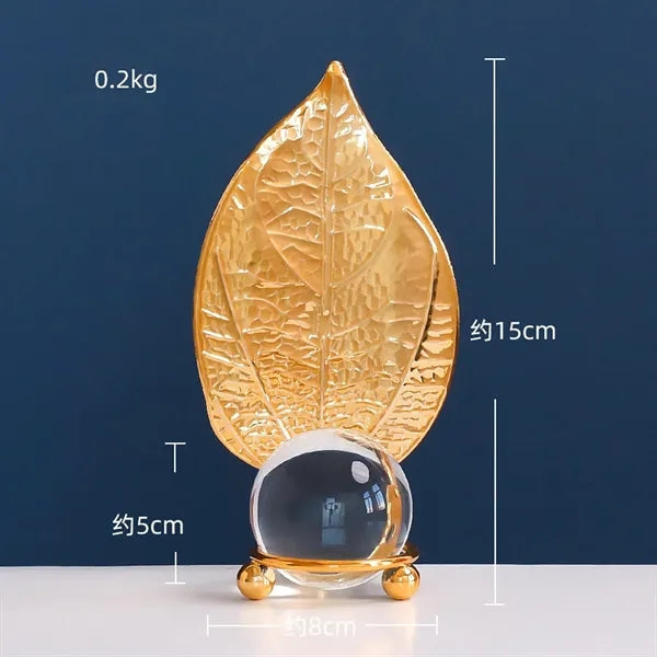 Gold Leaf Crystal Ball Decoration