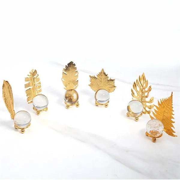 Gold Leaf Crystal Ball Decoration