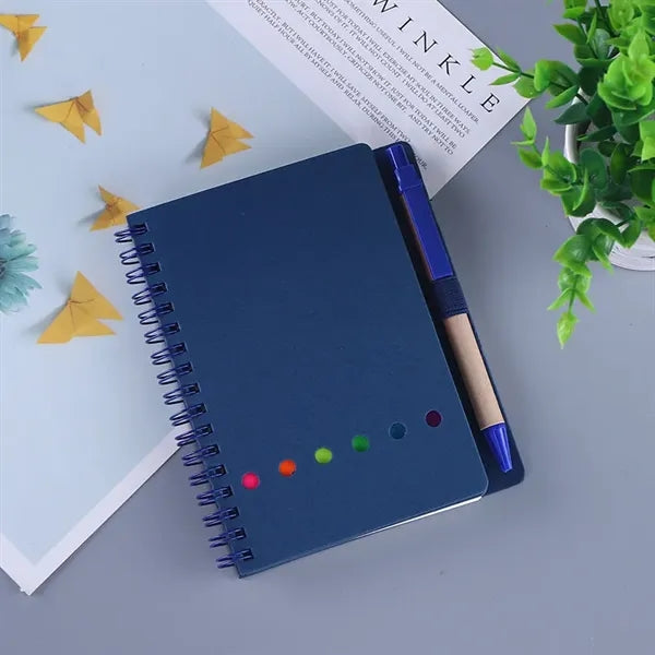 Eco Magnetic Notebook with Sticky Notes & Pen