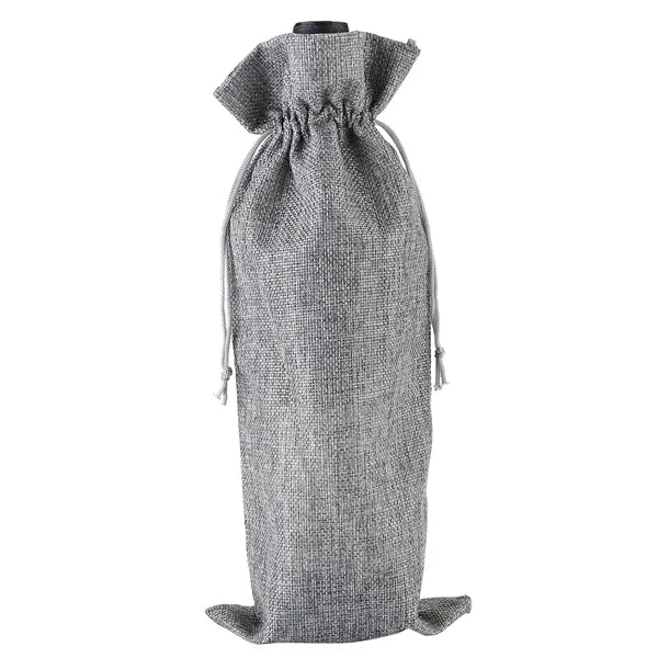 Burlap Wine Drawstring Bag