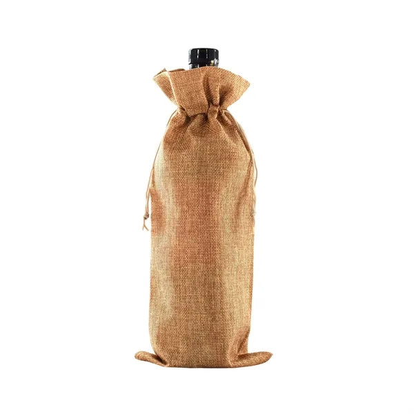Burlap Wine Drawstring Bag