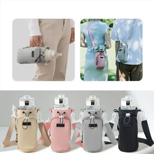 Water Bottle Carrier Bag with Zipper Pocket