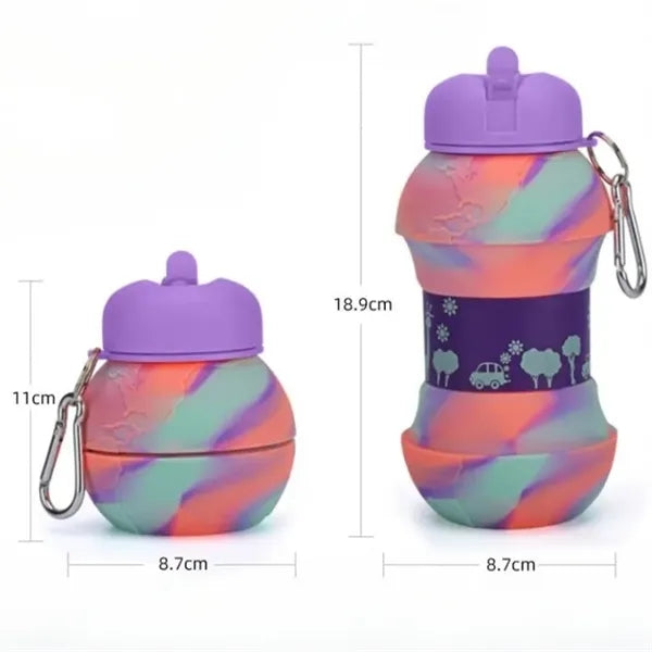 Kids' Collapsible Silicone Earth Water Bottle