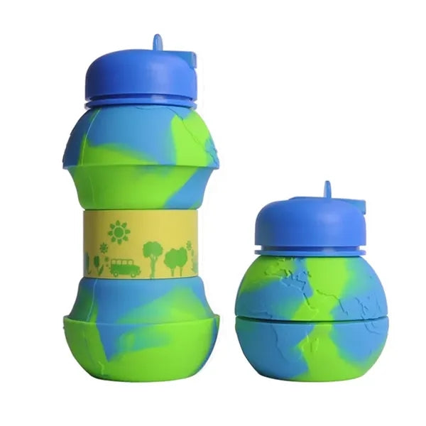 Kids' Collapsible Silicone Earth Water Bottle