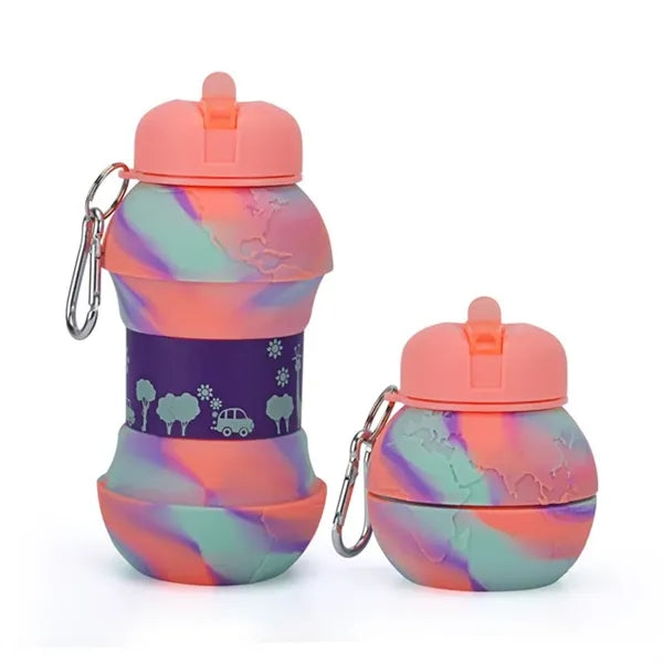 Kids' Collapsible Silicone Earth Water Bottle
