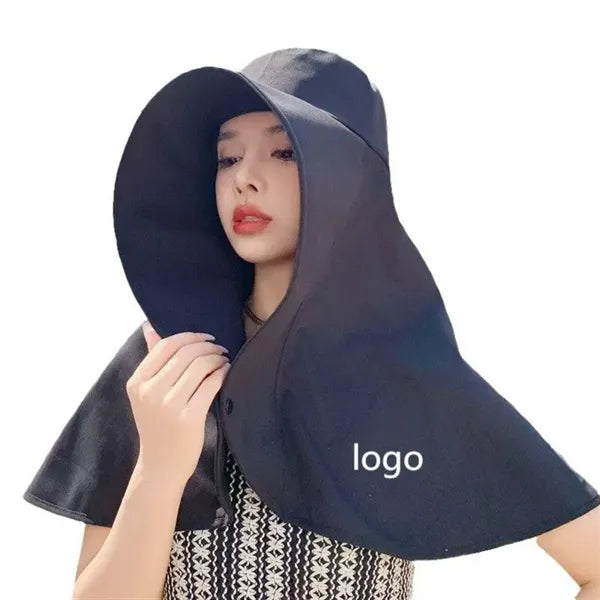 Wide Brim Sun Hat With Neck Face Flap