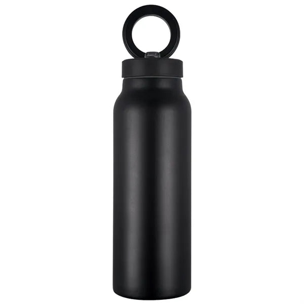 24 oz Vacuum Bottle with Straw Lid & Magnetic Phone Holder