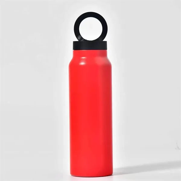 24 oz Vacuum Bottle with Straw Lid & Magnetic Phone Holder