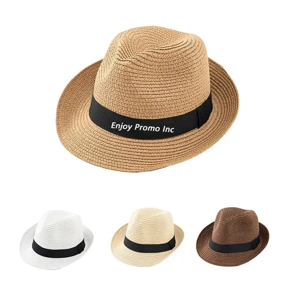 Roll Up Short Brim Straw Panama Hat, Trilby Beach Sun Hat