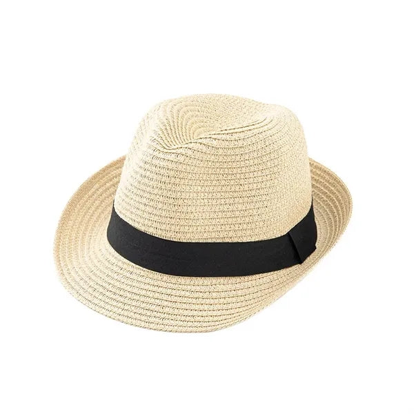 Roll Up Short Brim Straw Panama Hat, Trilby Beach Sun Hat