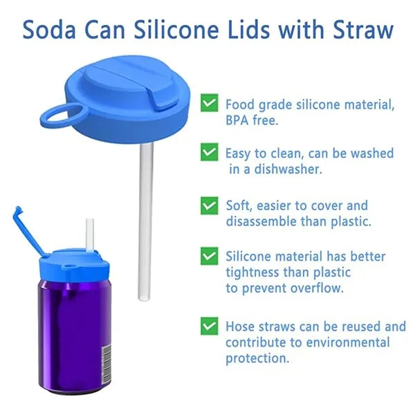 Silicone Soda Can Lids With Straw