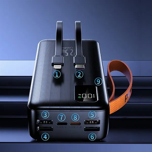 50000mAh Portable Fast Charging Power Bank w/ Built in Cable