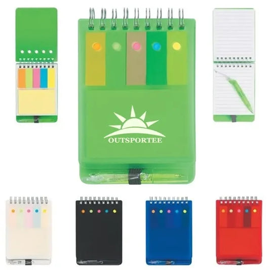 Pvc Cover Spiral Jotter W/ Sticky Note Pen