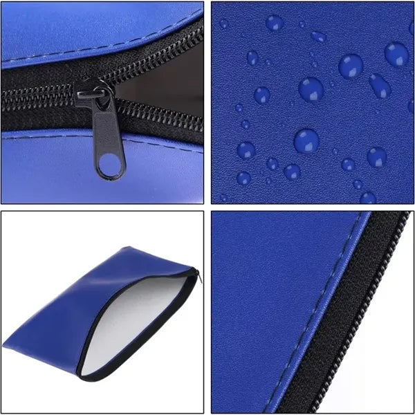 Pu Leather Bank Deposit Bag Cash Holder Zipper Coin Pouch