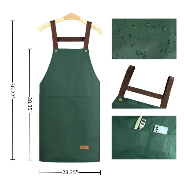 Pocketed Cotton Apron, Adjustable, Daily Use