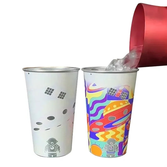 16 Oz Aluminum Cup That Changes Color When Exposed to Liquid