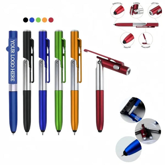 4-in-1 Multi-Function Tech Pen - Stylus, Ballpoint, Flashlig