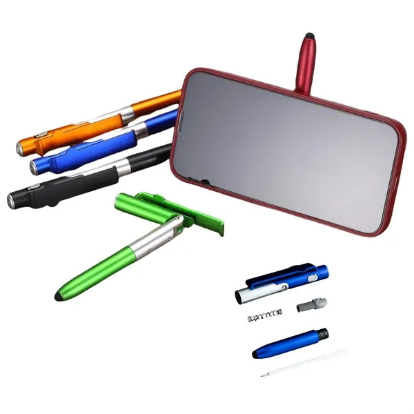 4-in-1 Multi-Function Tech Pen - Stylus, Ballpoint, Flashlig