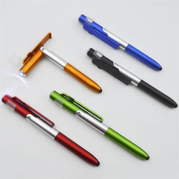 4-in-1 Multi-Function Tech Pen - Stylus, Ballpoint, Flashlig