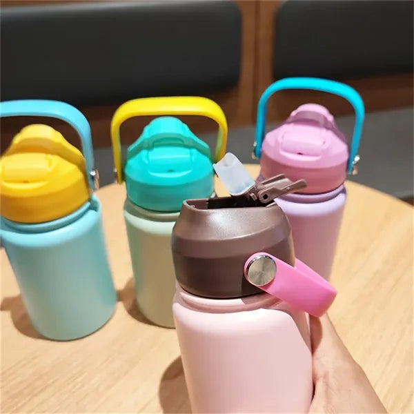 13.5oz Kids Water Bottle Insulated with Straw
