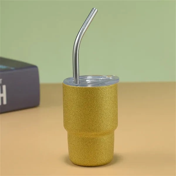3oz Mini Tumbler Shot Glass with Straw and Lid