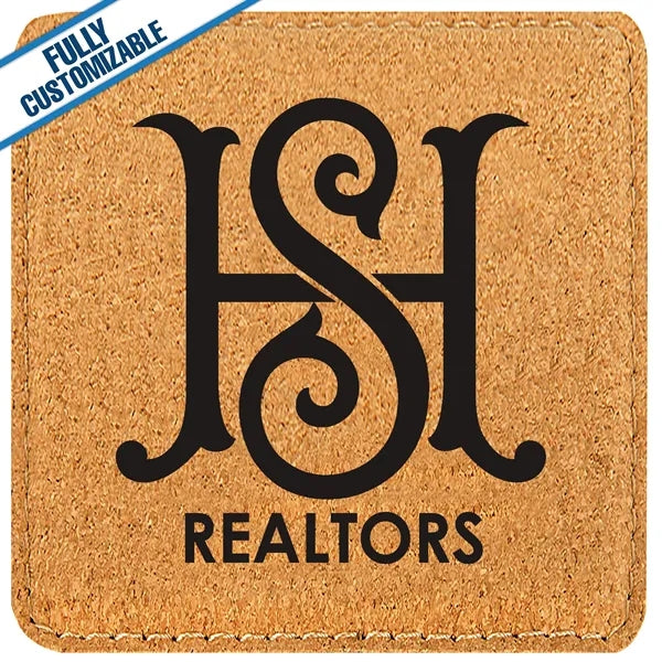 Engraved Leatherette Square Coasters (Single or Set)